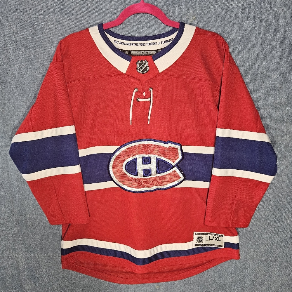 Montreal Canadiens NHL Licensed Jersey - L/XL (Youth) - Red Home Lace-Up Jersey